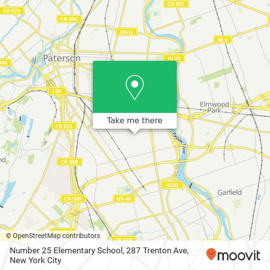 Mapa de Number 25 Elementary School, 287 Trenton Ave
