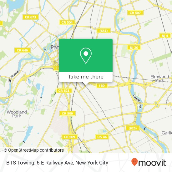 Mapa de BTS Towing, 6 E Railway Ave