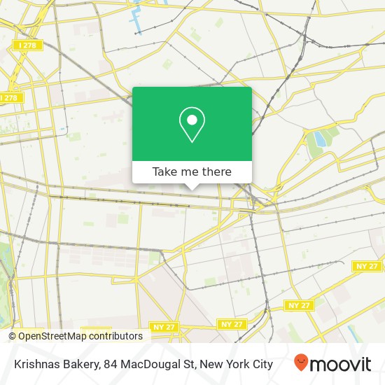 Krishnas Bakery, 84 MacDougal St map
