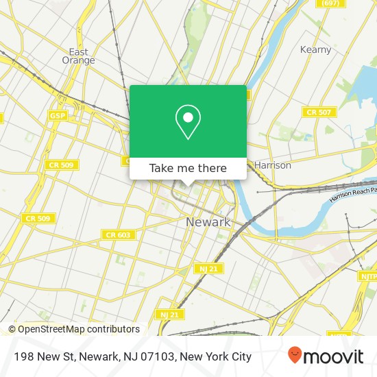 Mapa de 198 New St, Newark, NJ 07103