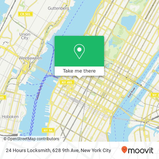 Mapa de 24 Hours Locksmith, 628 9th Ave