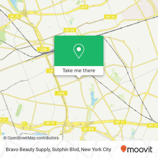 Mapa de Bravo Beauty Supply, Sutphin Blvd