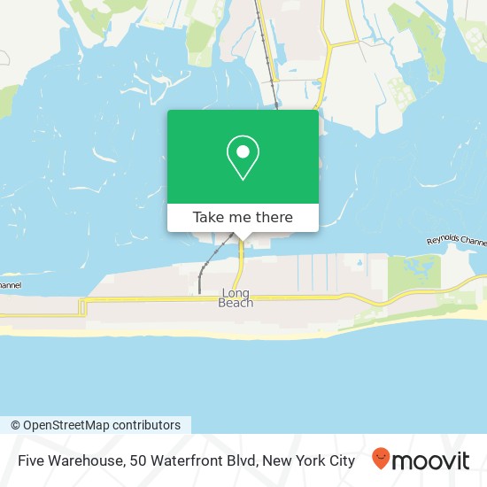 Mapa de Five Warehouse, 50 Waterfront Blvd