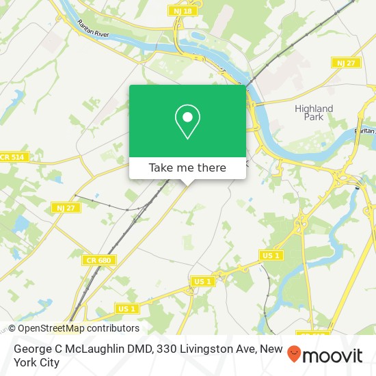 Mapa de George C McLaughlin DMD, 330 Livingston Ave