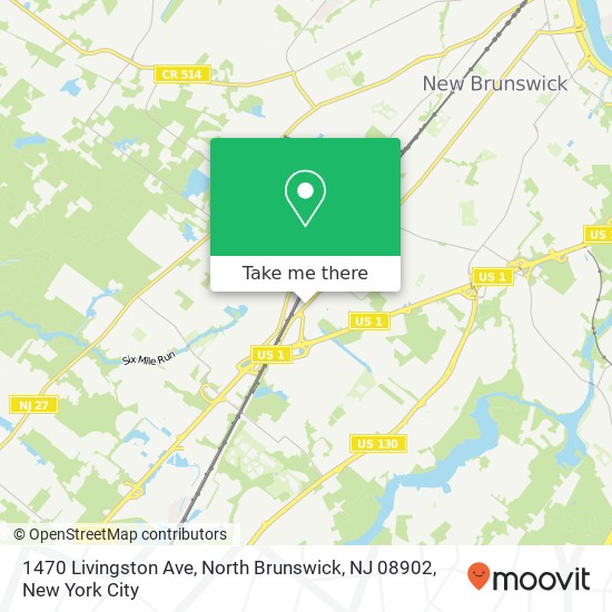 Mapa de 1470 Livingston Ave, North Brunswick, NJ 08902