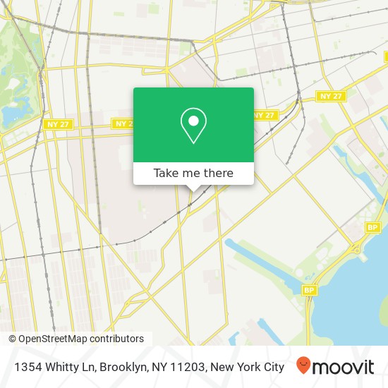 Mapa de 1354 Whitty Ln, Brooklyn, NY 11203