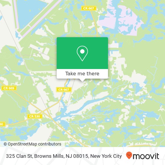 Mapa de 325 Clan St, Browns Mills, NJ 08015