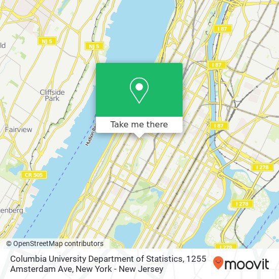 Columbia University Department of Statistics, 1255 Amsterdam Ave map