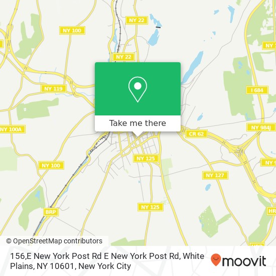 Mapa de 156,E New York Post Rd E New York Post Rd, White Plains, NY 10601