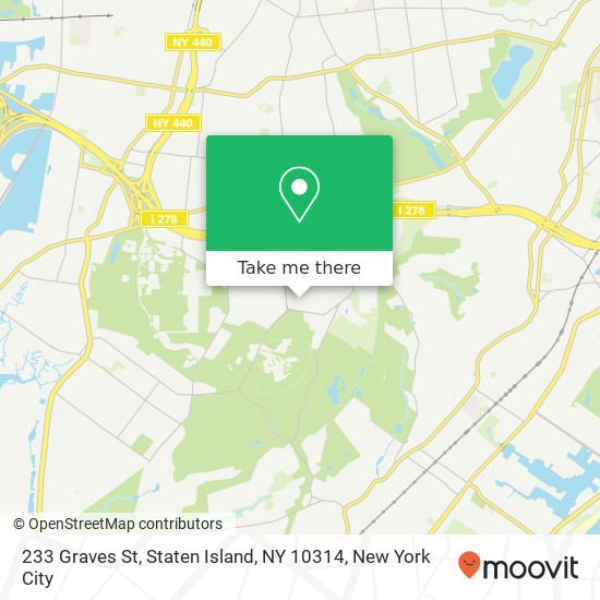 Mapa de 233 Graves St, Staten Island, NY 10314