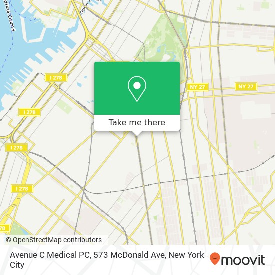 Mapa de Avenue C Medical PC, 573 McDonald Ave