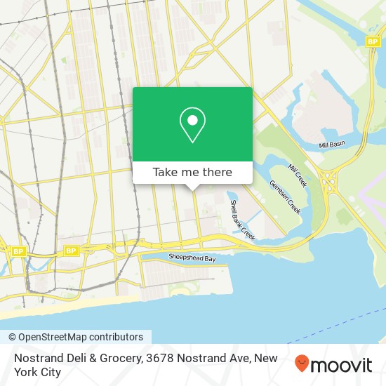 Mapa de Nostrand Deli & Grocery, 3678 Nostrand Ave