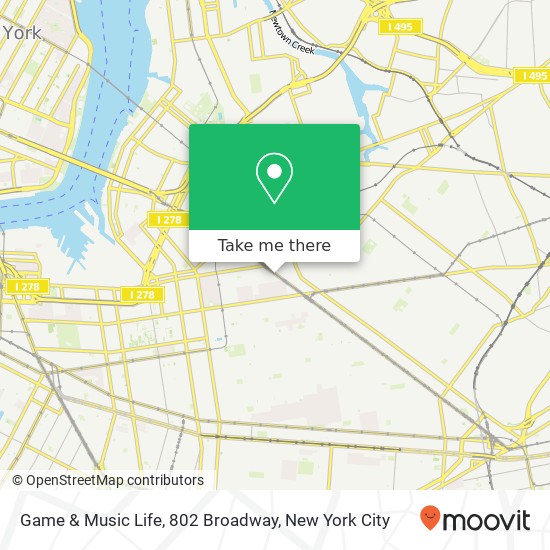 Mapa de Game & Music Life, 802 Broadway