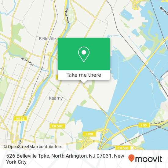 Mapa de 526 Belleville Tpke, North Arlington, NJ 07031
