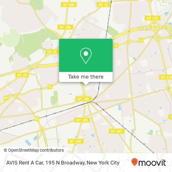 AVIS Rent A Car, 195 N Broadway map