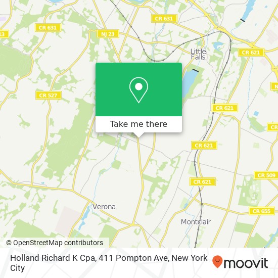 Mapa de Holland Richard K Cpa, 411 Pompton Ave
