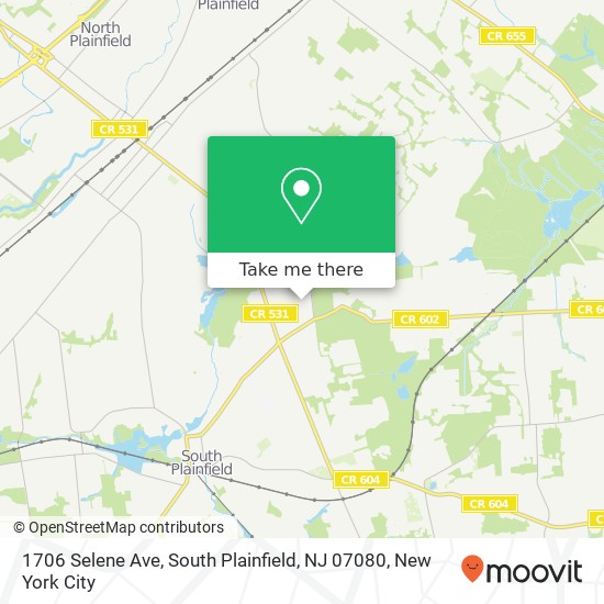 Mapa de 1706 Selene Ave, South Plainfield, NJ 07080