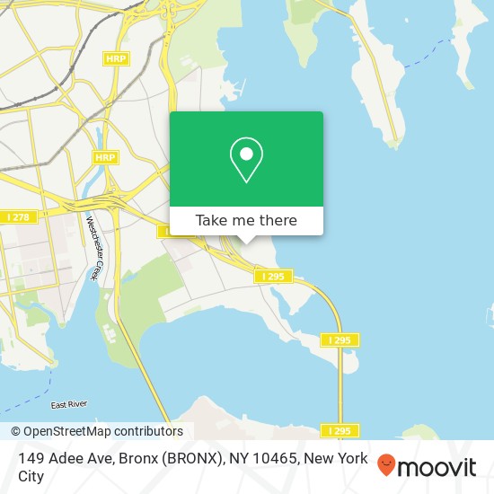 Mapa de 149 Adee Ave, Bronx (BRONX), NY 10465