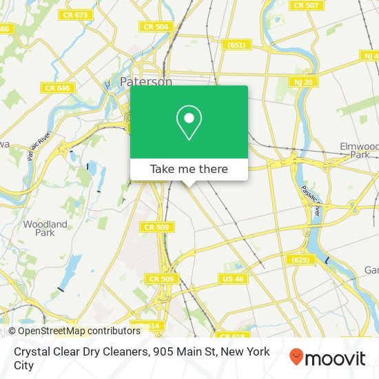 Mapa de Crystal Clear Dry Cleaners, 905 Main St