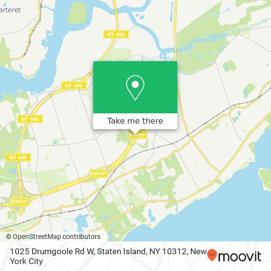 Mapa de 1025 Drumgoole Rd W, Staten Island, NY 10312