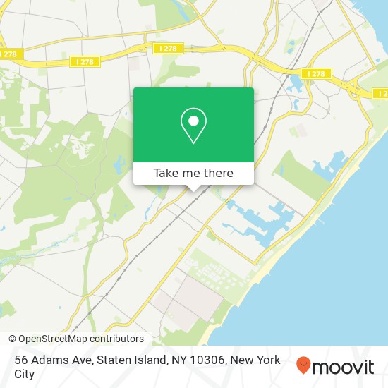 Mapa de 56 Adams Ave, Staten Island, NY 10306