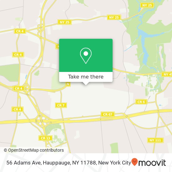 Mapa de 56 Adams Ave, Hauppauge, NY 11788