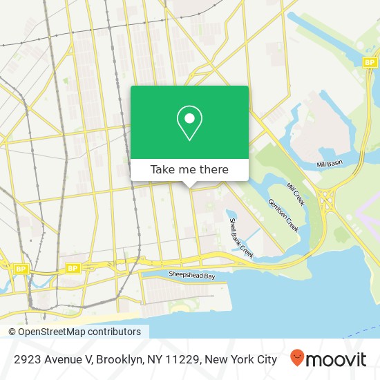 Mapa de 2923 Avenue V, Brooklyn, NY 11229