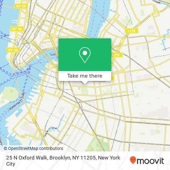 Mapa de 25 N Oxford Walk, Brooklyn, NY 11205