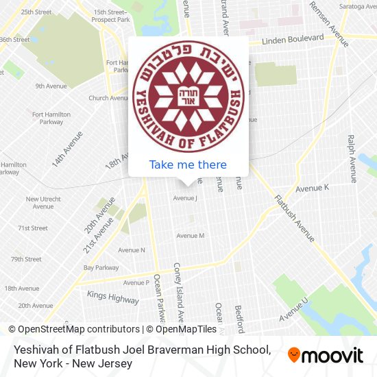 Yeshivah of Flatbush Joel Braverman High School map