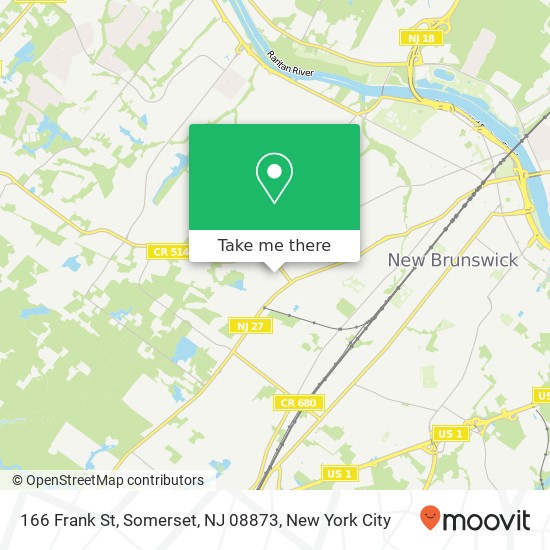 Mapa de 166 Frank St, Somerset, NJ 08873