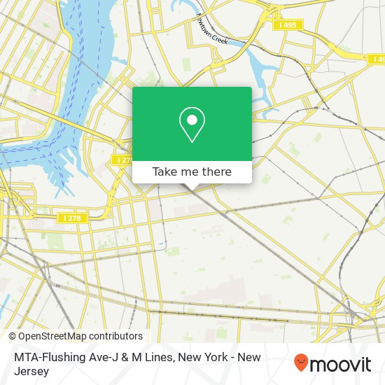 Mapa de MTA-Flushing Ave-J & M Lines