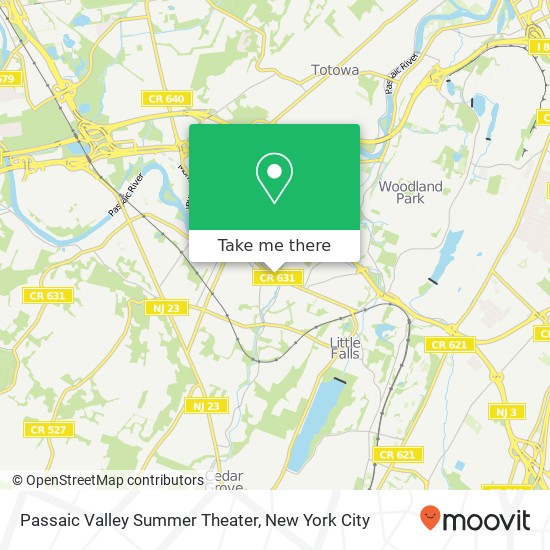 Passaic Valley Summer Theater map