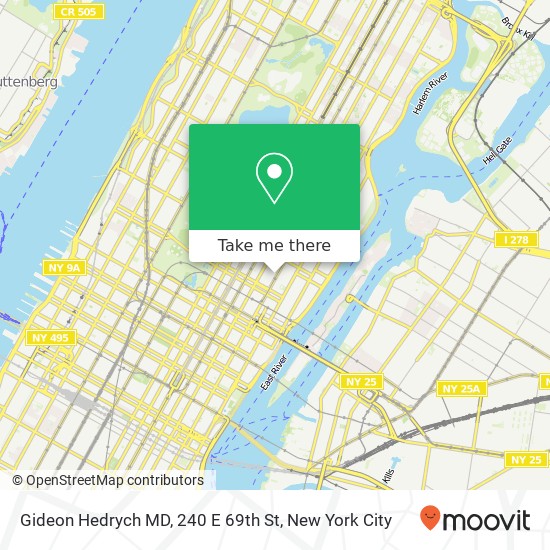 Gideon Hedrych MD, 240 E 69th St map