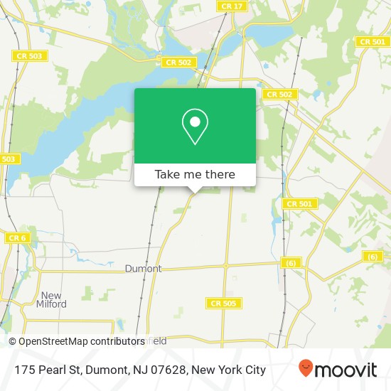 Mapa de 175 Pearl St, Dumont, NJ 07628