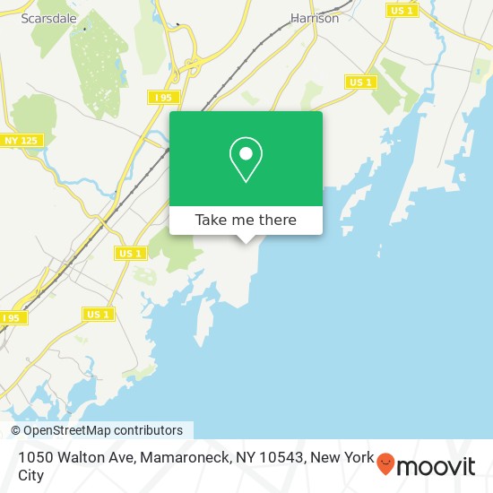 Mapa de 1050 Walton Ave, Mamaroneck, NY 10543