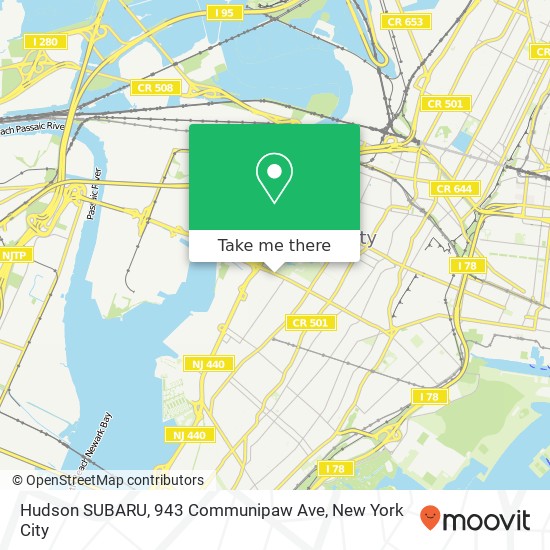 Mapa de Hudson SUBARU, 943 Communipaw Ave
