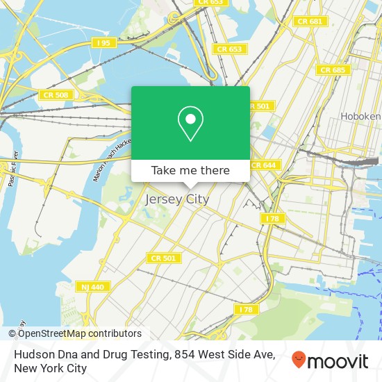Mapa de Hudson Dna and Drug Testing, 854 West Side Ave