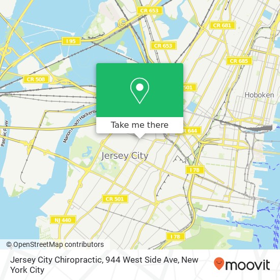 Jersey City Chiropractic, 944 West Side Ave map