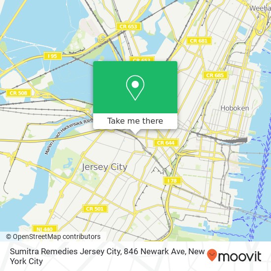 Sumitra Remedies Jersey City, 846 Newark Ave map