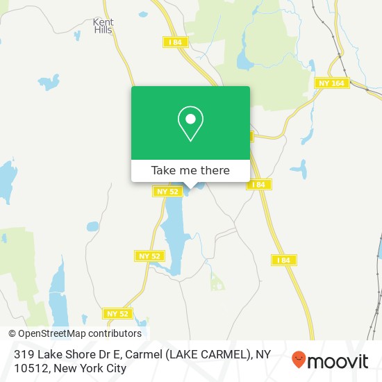Mapa de 319 Lake Shore Dr E, Carmel (LAKE CARMEL), NY 10512