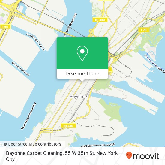 Mapa de Bayonne Carpet Cleaning, 55 W 35th St