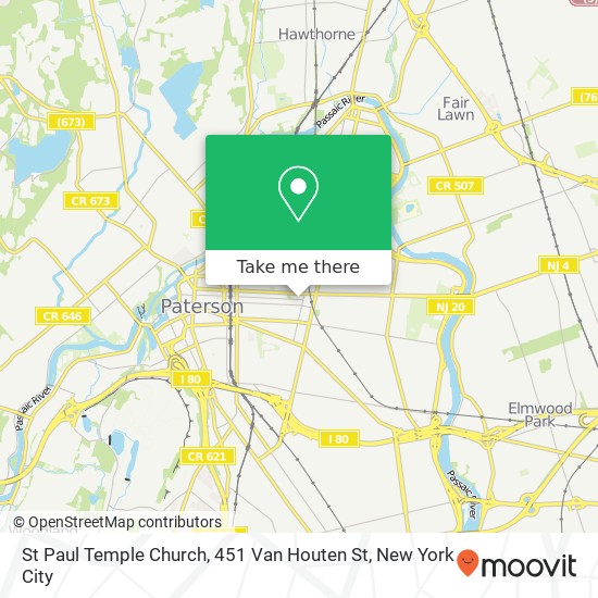 Mapa de St Paul Temple Church, 451 Van Houten St