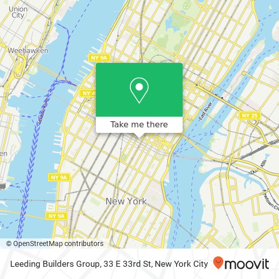 Mapa de Leeding Builders Group, 33 E 33rd St