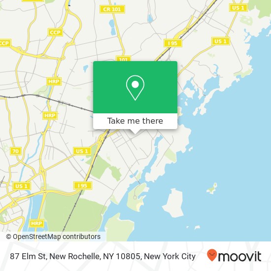 Mapa de 87 Elm St, New Rochelle, NY 10805