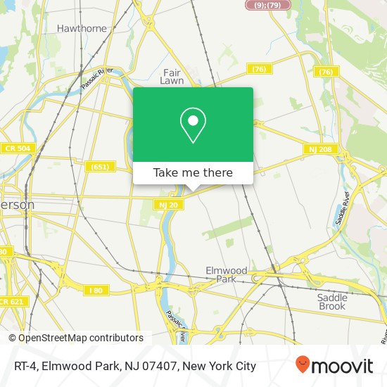 Mapa de RT-4, Elmwood Park, NJ 07407
