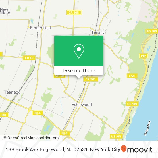 Mapa de 138 Brook Ave, Englewood, NJ 07631