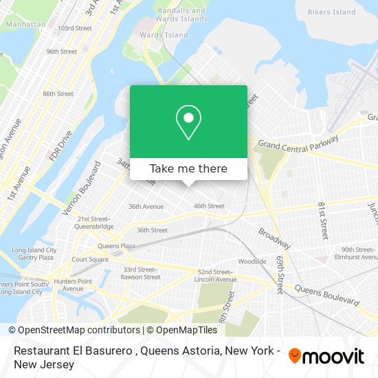 Mapa de Restaurant El Basurero , Queens Astoria
