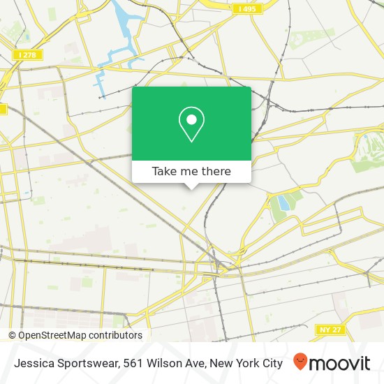 Mapa de Jessica Sportswear, 561 Wilson Ave