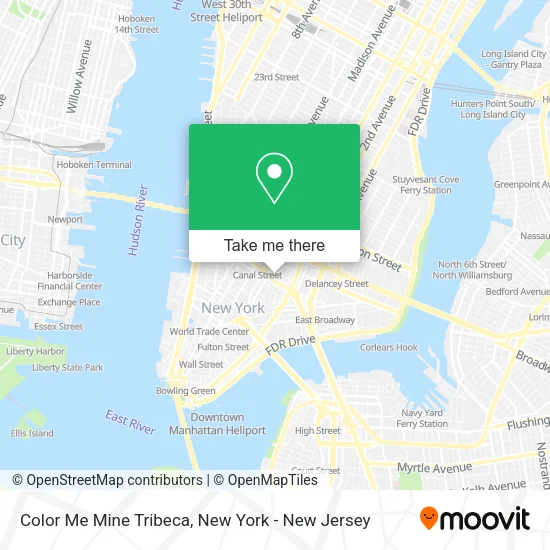 Color Me Mine Tribeca map