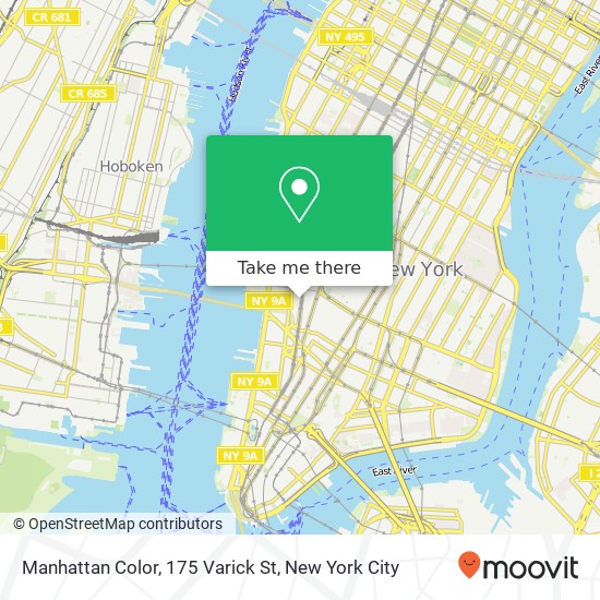 Mapa de Manhattan Color, 175 Varick St